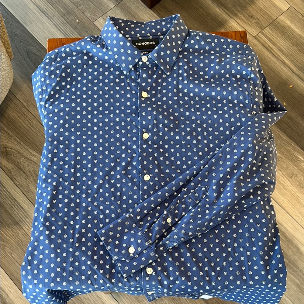 Bonobos Men's Blue Polka Dot Shirt